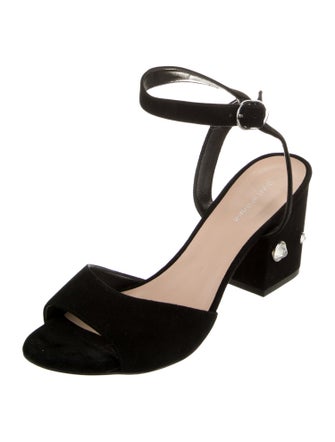 Stuart Weitzman Suede Studded Accents Sandals