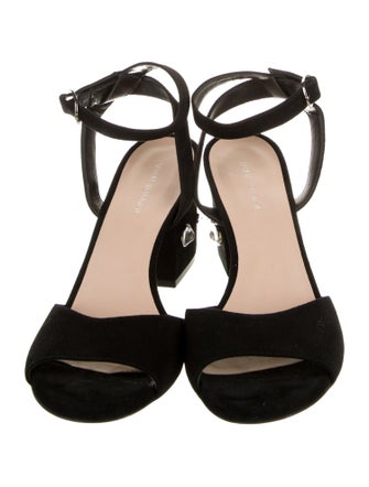 Stuart Weitzman Suede Studded Accents Sandals