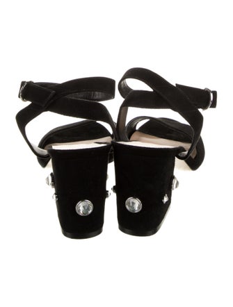 Stuart Weitzman Suede Studded Accents Sandals