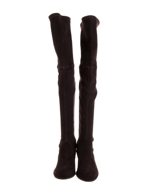 Stuart Weitzman Suede Bow Accents Boots