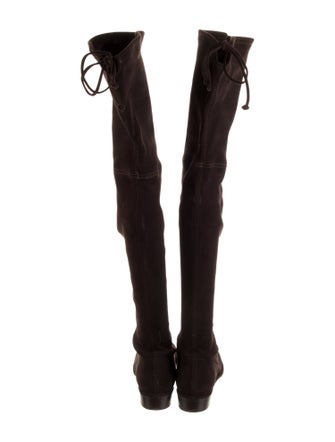 Stuart Weitzman Suede Bow Accents Boots