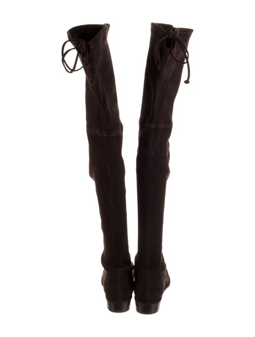 Stuart Weitzman Suede Bow Accents Boots