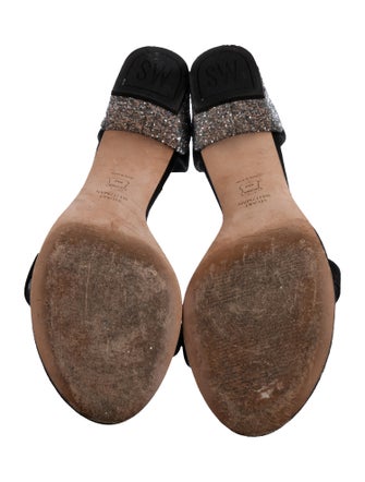 Stuart Weitzman Suede Glitter Accents Sandals