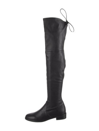 Stuart Weitzman Leather Bow Accents Boots