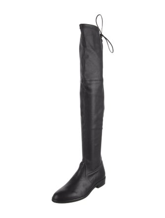 Stuart Weitzman Leather Bow Accents Boots