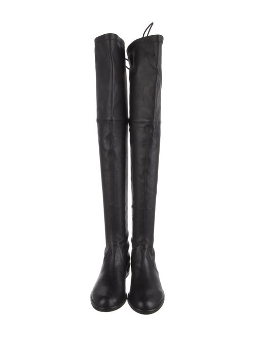 Stuart Weitzman Leather Bow Accents Boots