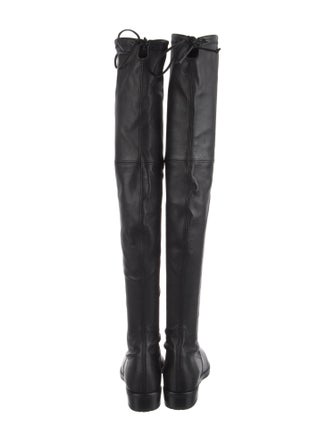 Stuart Weitzman Leather Bow Accents Boots
