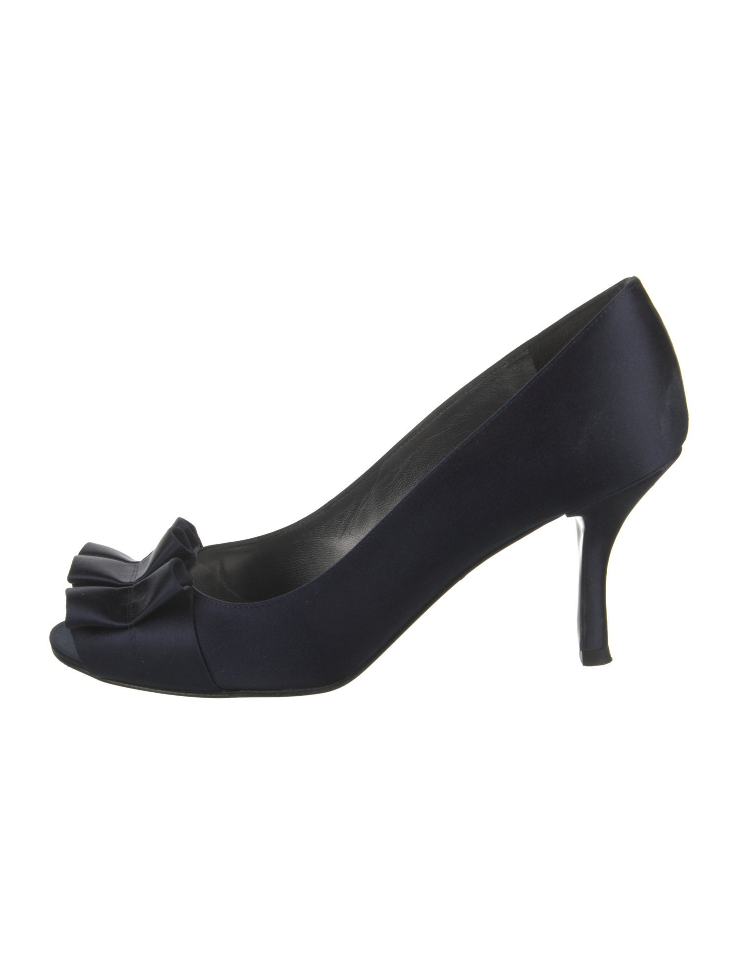 Stuart Weitzman Satin Pleated Accents Pumps