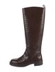 Stuart Weitzman Embossed Leather Riding Boots