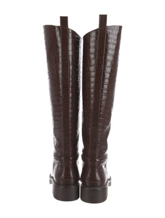 Stuart Weitzman Embossed Leather Riding Boots