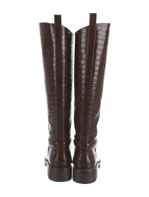 Stuart Weitzman Embossed Leather Riding Boots