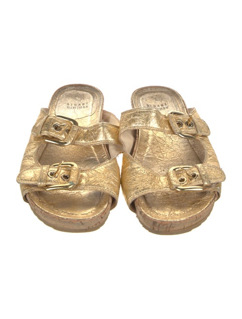 Stuart Weitzman Leather Animal Print Sandals