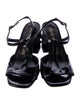 Stuart Weitzman Patent Leather T-Strap Sandals