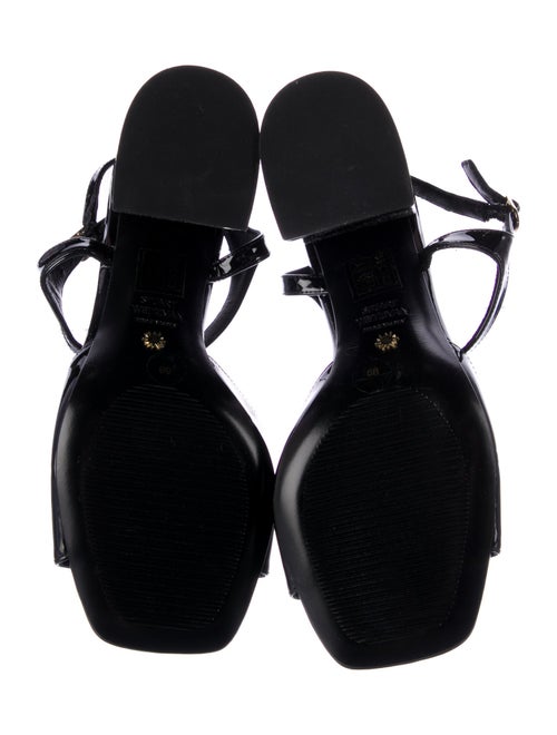 Stuart Weitzman Patent Leather T-Strap Sandals