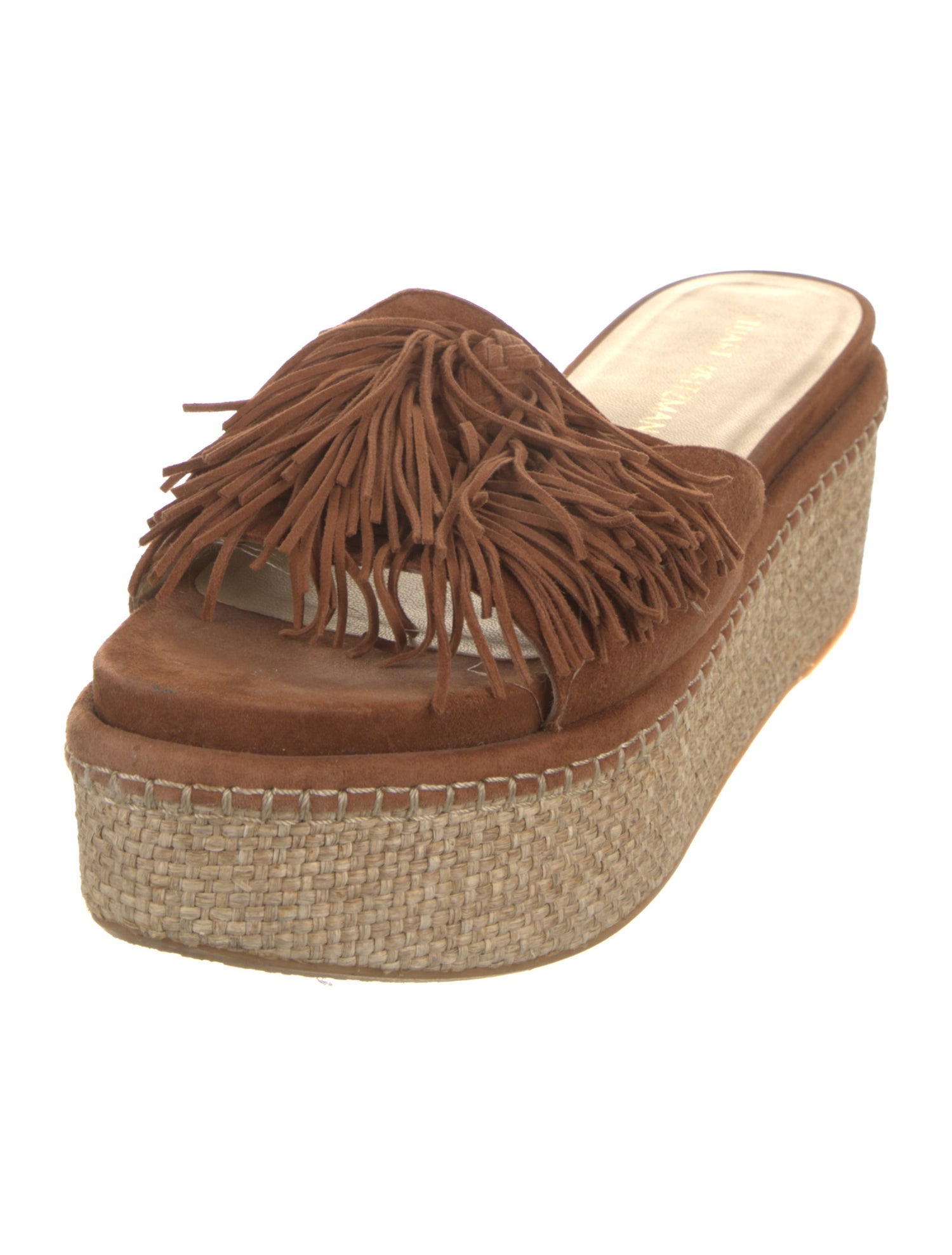 Stuart Weitzman Suede Colorblock Pattern Espadrilles