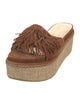 Stuart Weitzman Suede Colorblock Pattern Espadrilles