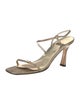 Stuart Weitzman Leather Crystal Embellishments Slingback Sandals