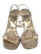 Stuart Weitzman Leather Crystal Embellishments Slingback Sandals