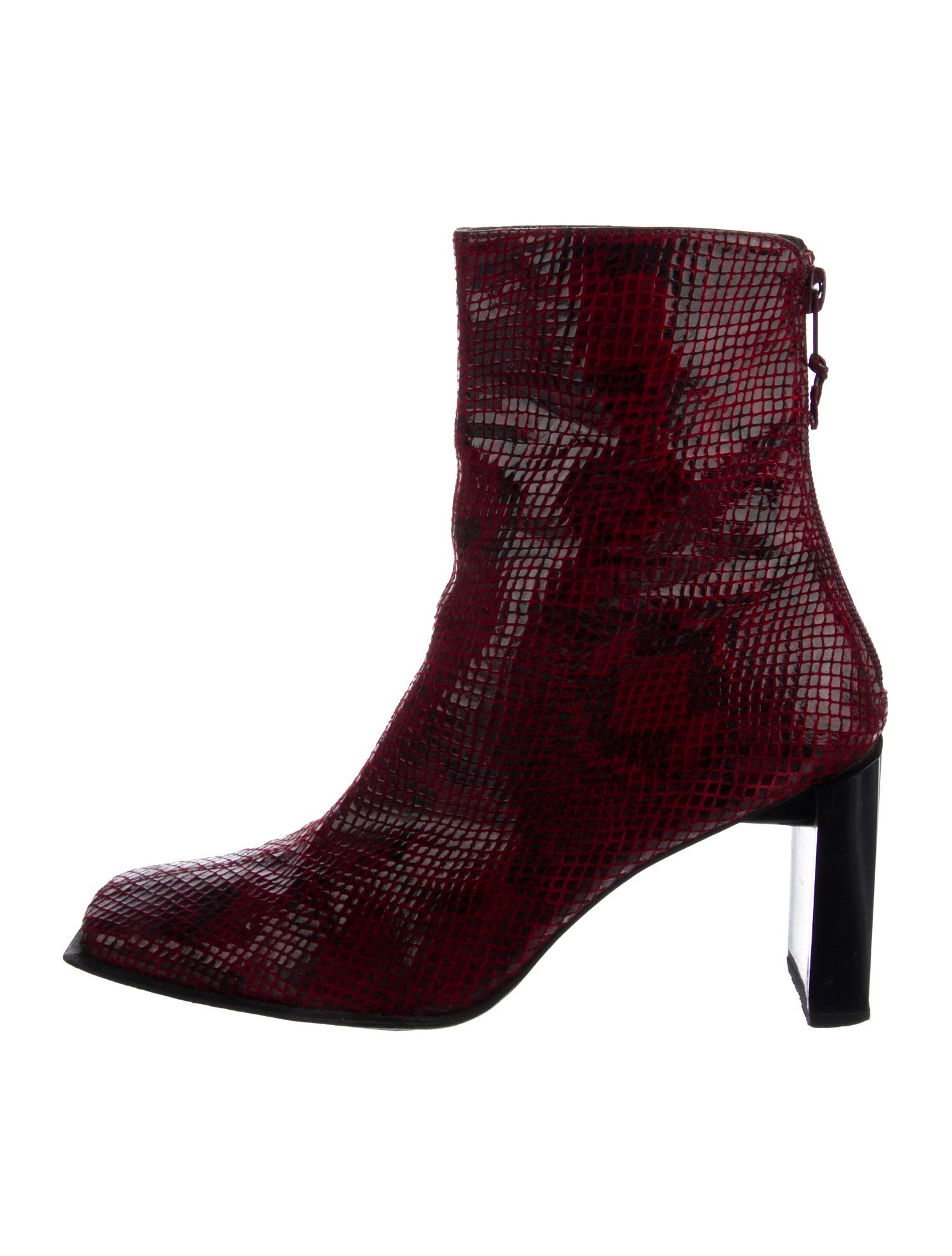 Stuart Weitzman Embossed Leather Animal Print Boots