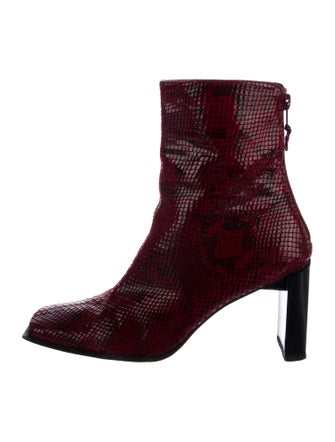 Stuart Weitzman Embossed Leather Animal Print Boots