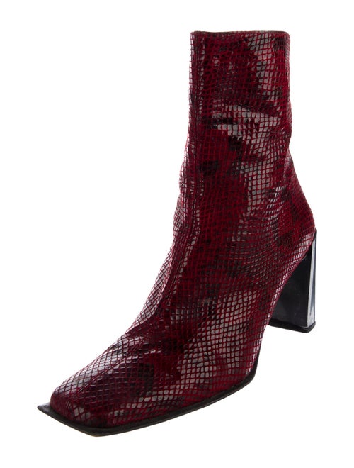 Stuart Weitzman Embossed Leather Animal Print Boots