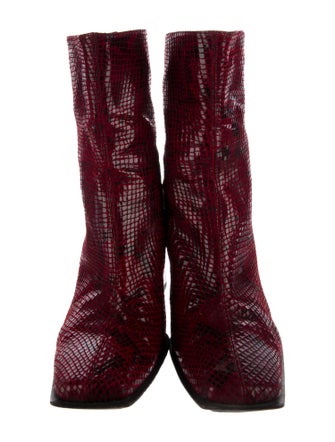 Stuart Weitzman Embossed Leather Animal Print Boots