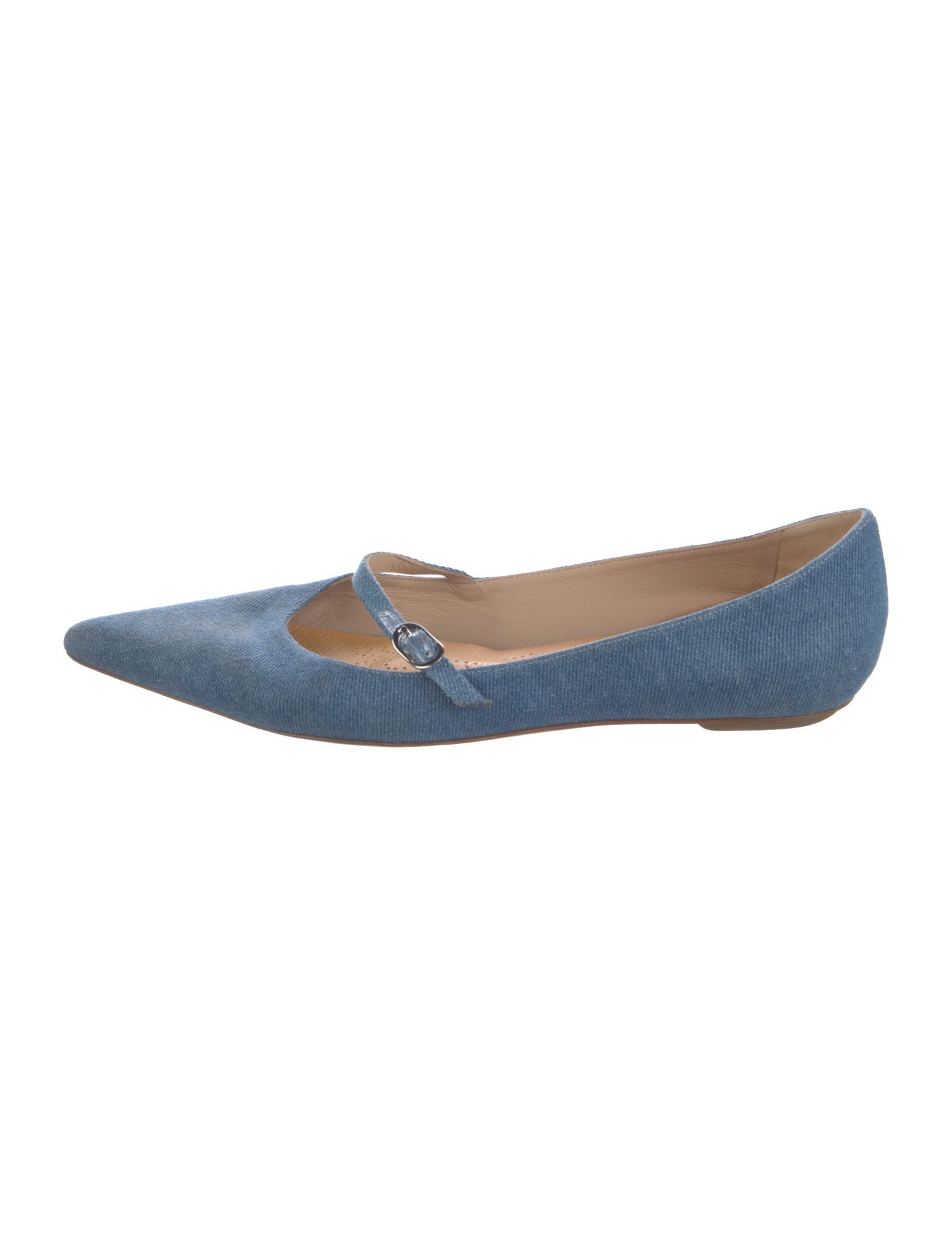Stuart Weitzman Denim Mary Jane Flats