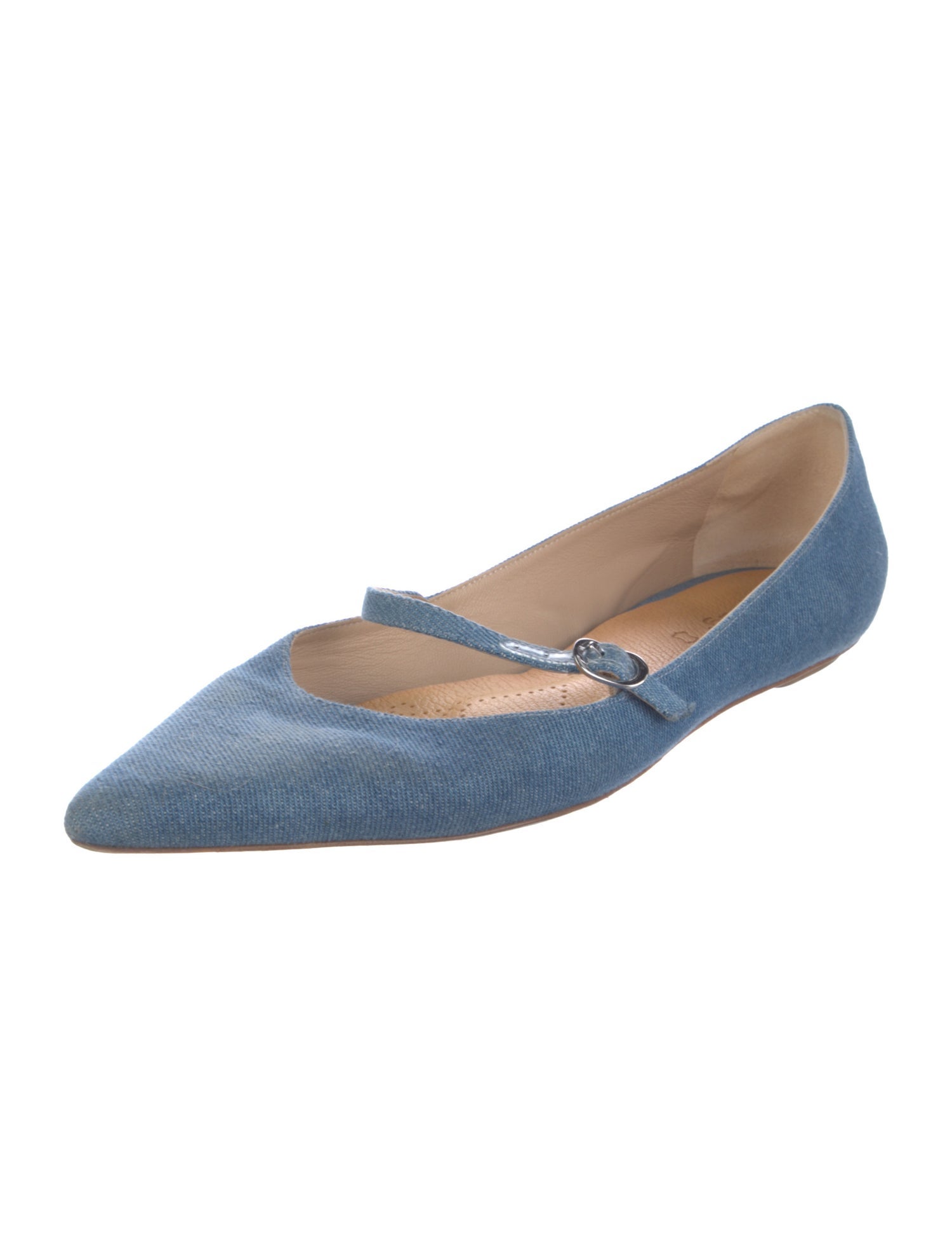 Stuart Weitzman Denim Mary Jane Flats