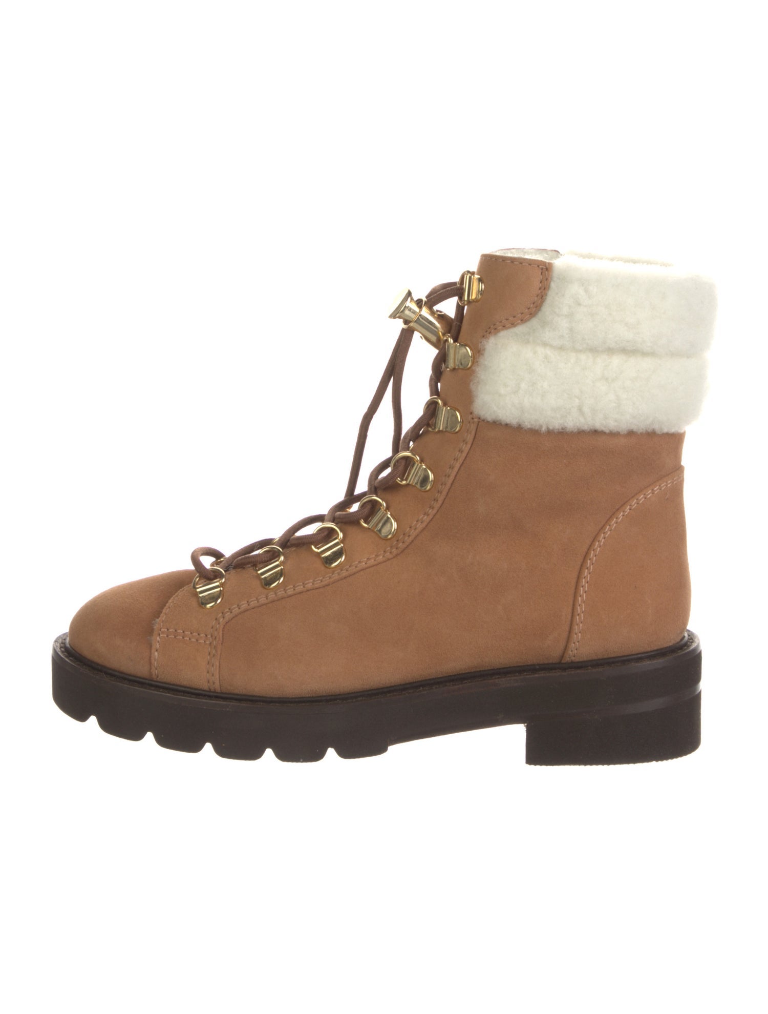 Stuart Weitzman Shearling Combat Boots