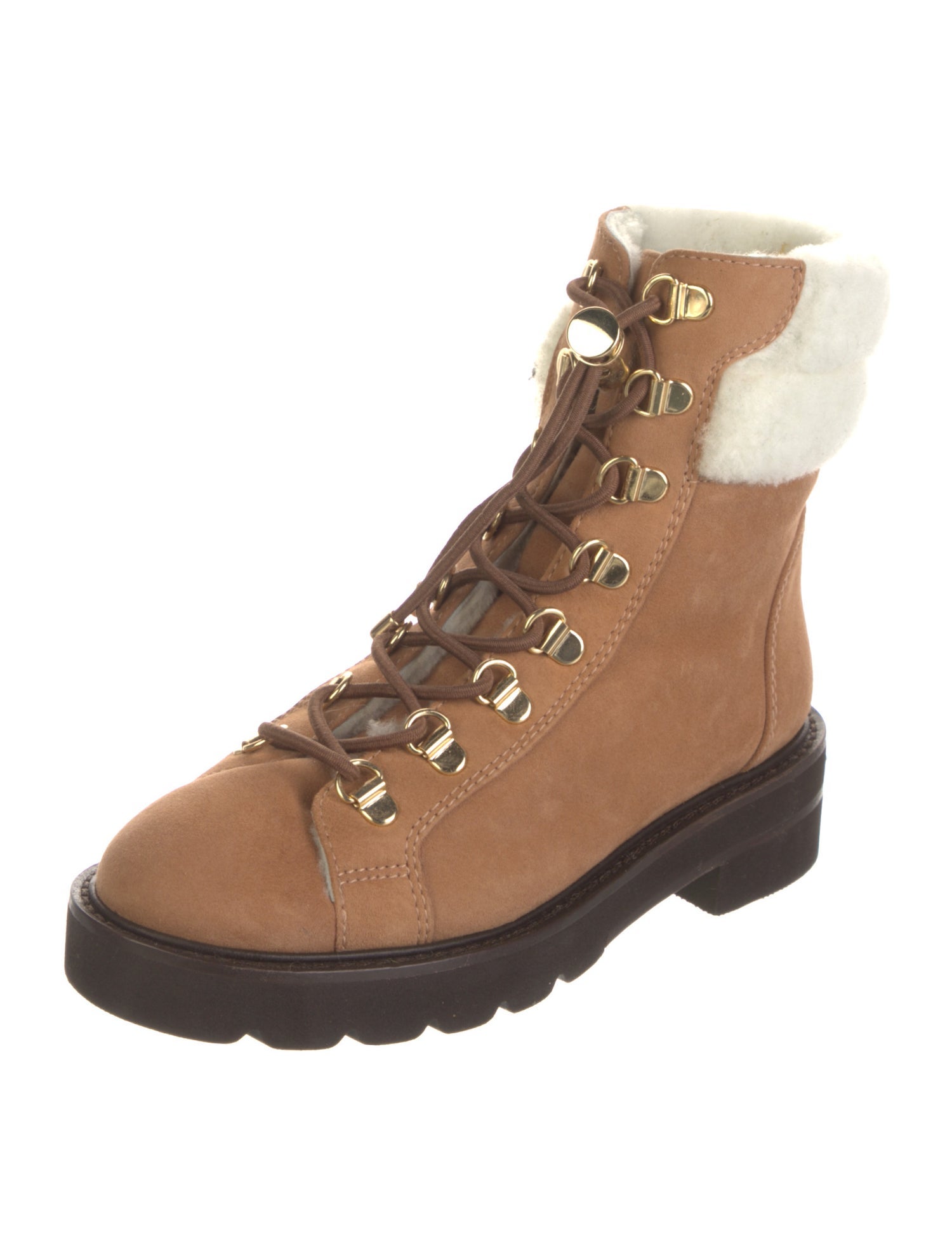 Stuart Weitzman Shearling Combat Boots