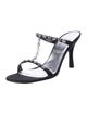 Stuart Weitzman Satin Sequin Embellishments T-Strap Sandals
