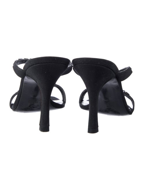 Stuart Weitzman Satin Sequin Embellishments T-Strap Sandals