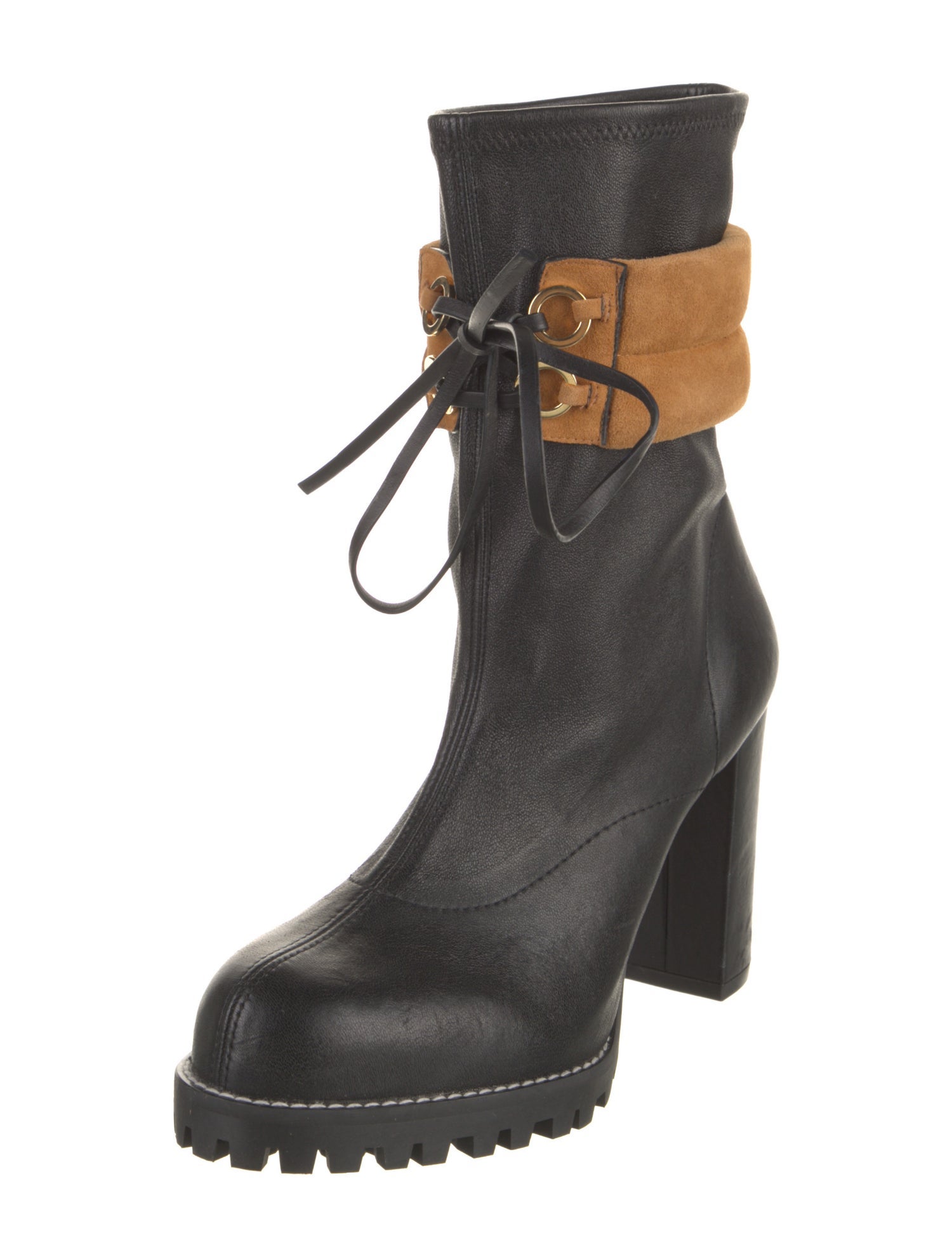Stuart Weitzman Leather Lace-Up Boots
