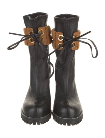 Stuart Weitzman Leather Lace-Up Boots