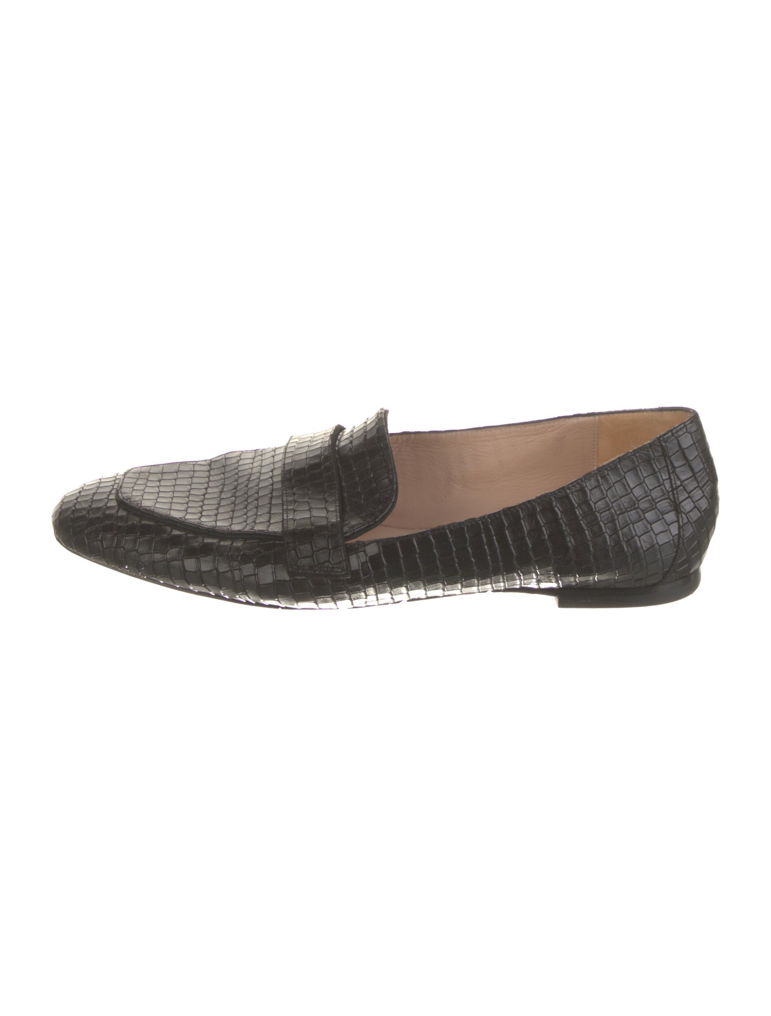 Stuart Weitzman Embossed Leather Animal Print Loafers