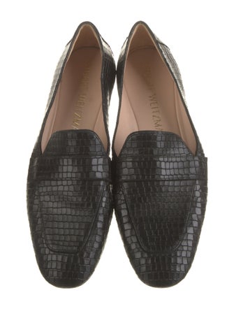 Stuart Weitzman Embossed Leather Animal Print Loafers