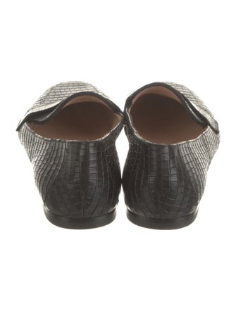 Stuart Weitzman Embossed Leather Animal Print Loafers