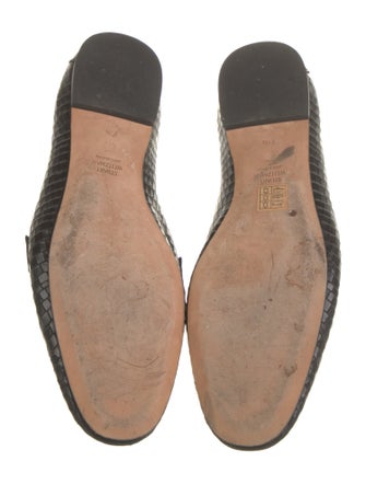Stuart Weitzman Embossed Leather Animal Print Loafers