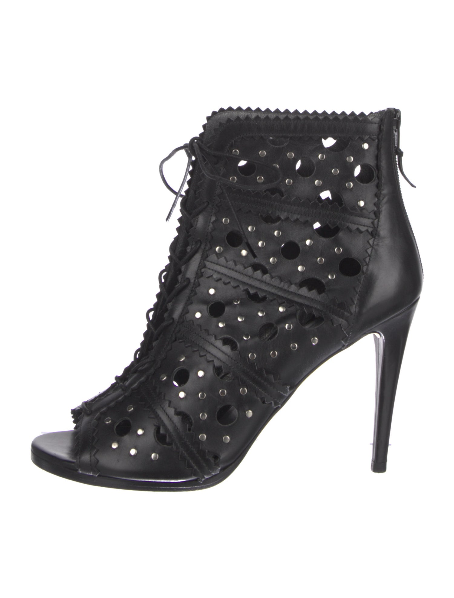 Stuart Weitzman Leather Lasercut Accents Gladiator Sandals