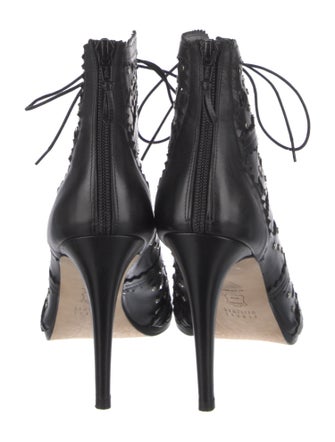 Stuart Weitzman Leather Lasercut Accents Gladiator Sandals