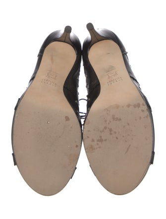 Stuart Weitzman Leather Lasercut Accents Gladiator Sandals