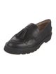 Stuart Weitzman Leather Tassel Accents Loafers