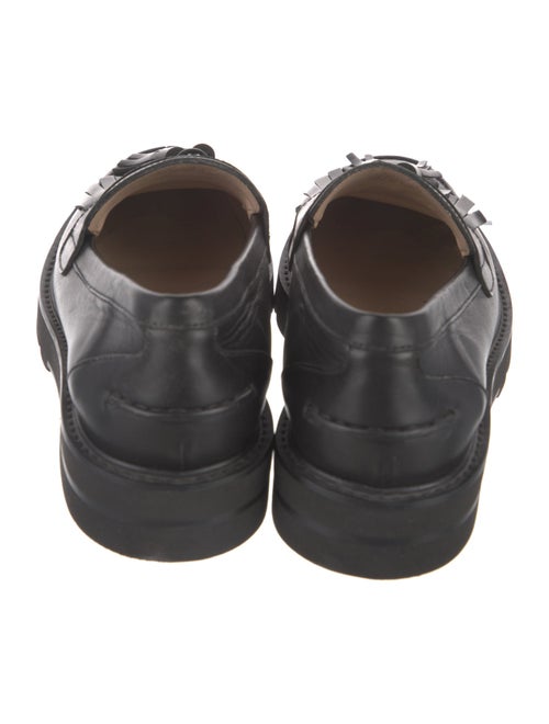 Stuart Weitzman Leather Tassel Accents Loafers