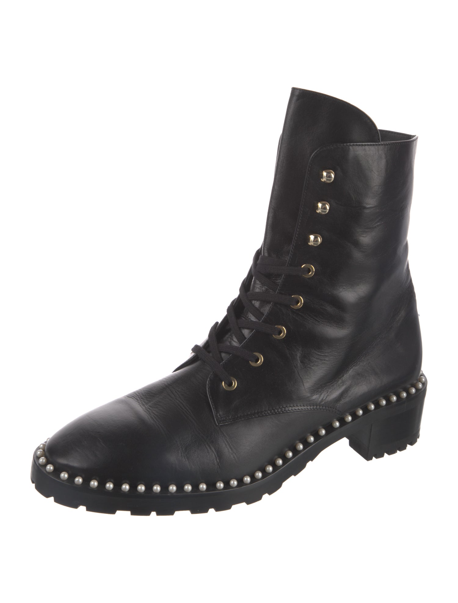 Stuart Weitzman Leather Combat Boots