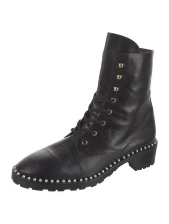 Stuart Weitzman Leather Combat Boots