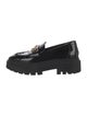 Stuart Weitzman Patent Leather Chain-Link Accents Loafers
