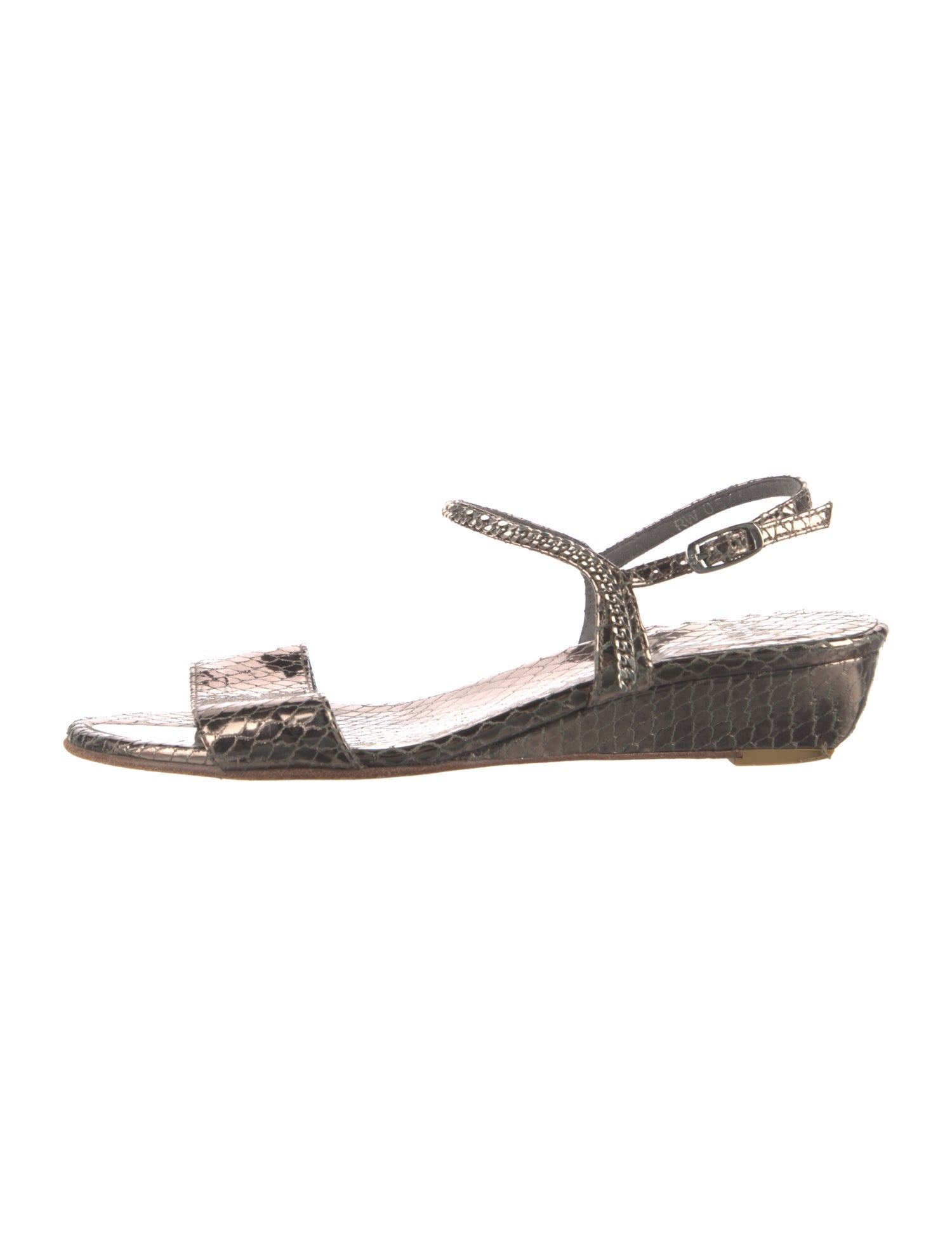 Stuart Weitzman Embossed Leather Slingback Sandals