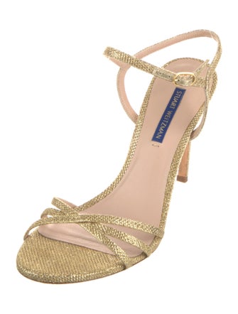 Stuart Weitzman Glitter Animal Print Sandals