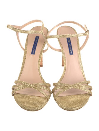 Stuart Weitzman Glitter Animal Print Sandals