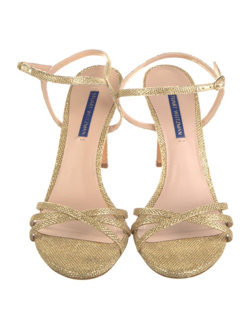 Stuart Weitzman Glitter Animal Print Sandals